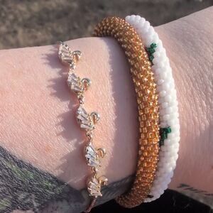 Gold Plated and Crystal Swan Bracelet